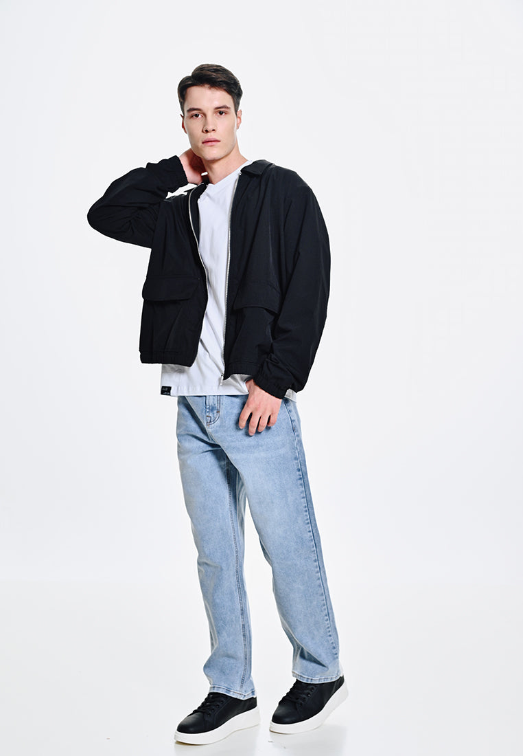 Men Long-Sleeve Jacket - Black - 410096