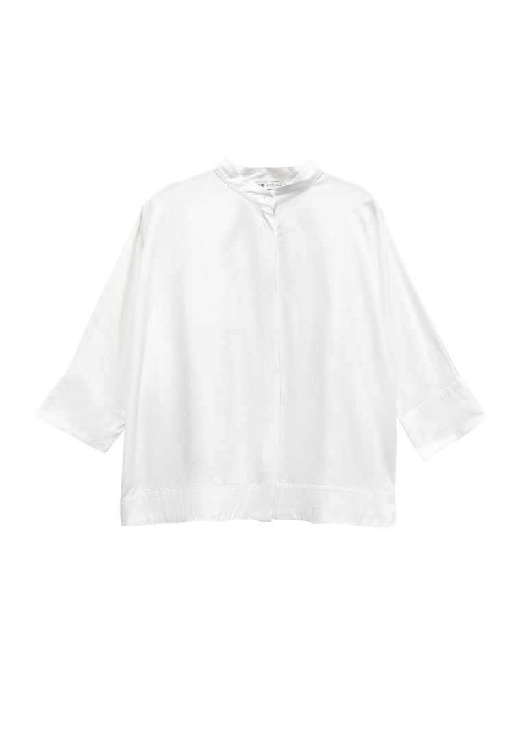 Women Oversized Blouse - White - S3W645