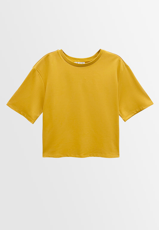 Women Short-Sleeve Fashion Tee - Yellow - M3W753