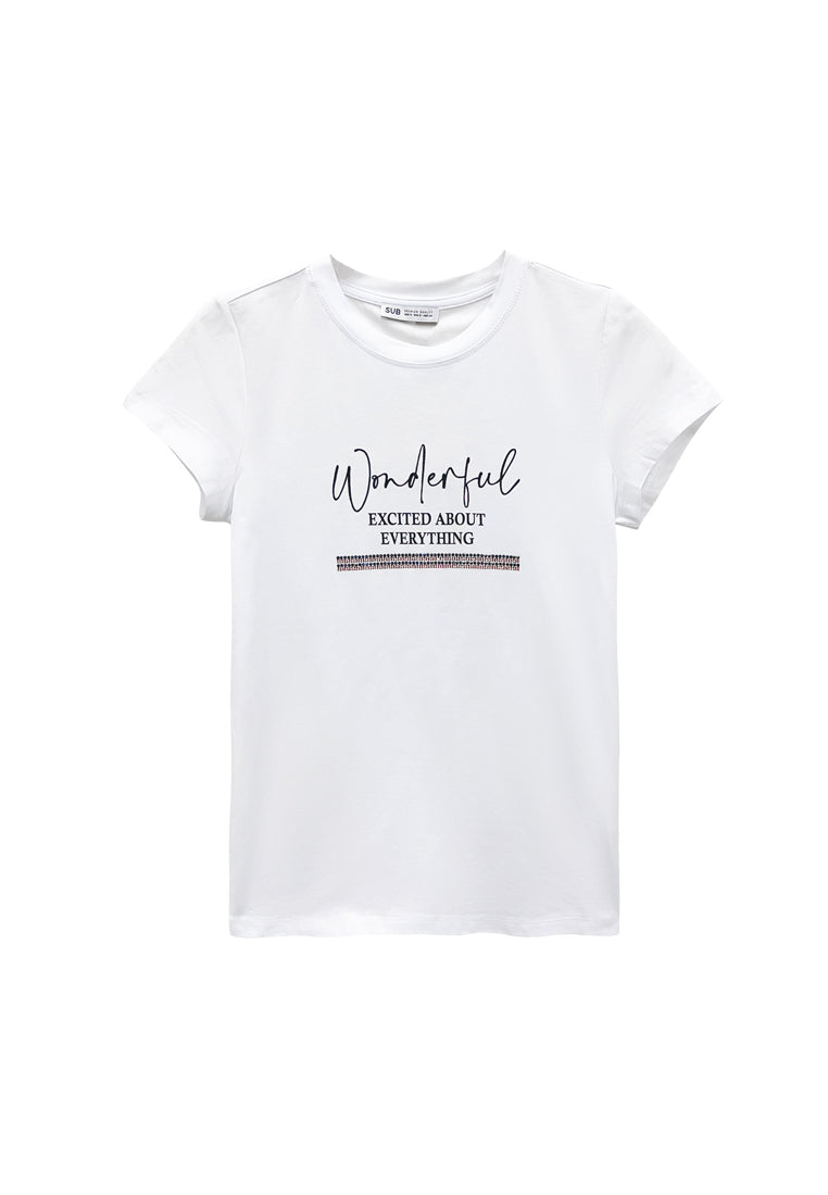 Women Short-Sleeve Graphic Tee - White - M3W778