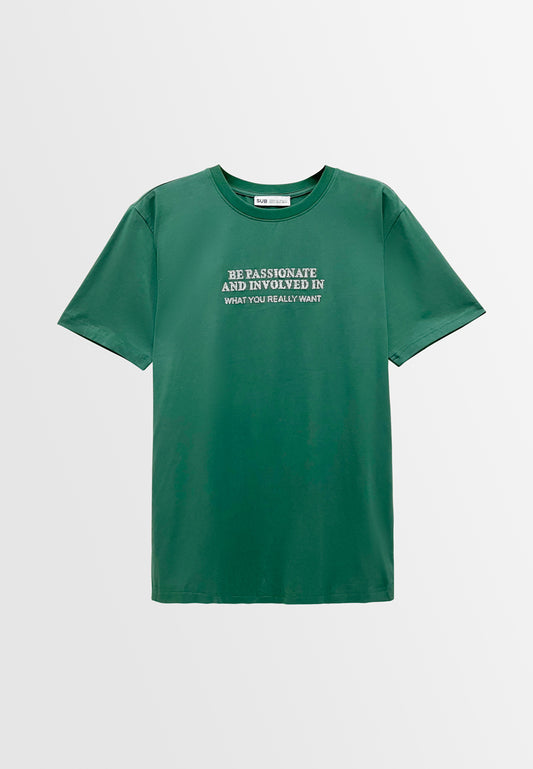 Men Short-Sleeve Graphic Tee - Dark Green - M3M834