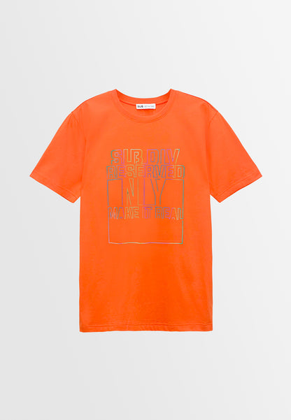 Men Short-Sleeve Graphic Tee - Orange - M3M828