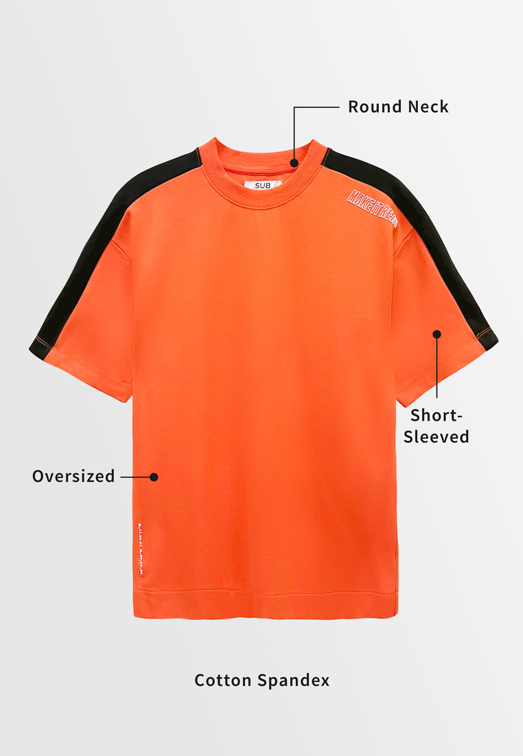 Men Short-Sleeve Fashion Tee - Orange - M3M838