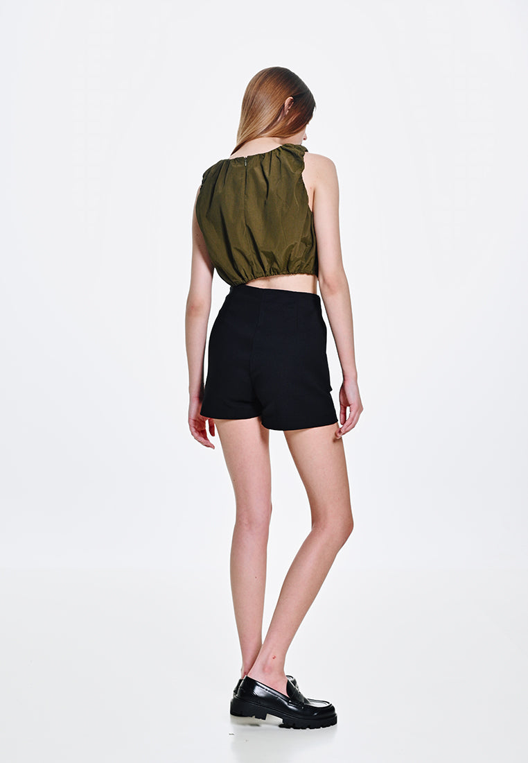 Women Sleeveless Blouse - Army Green - 310037