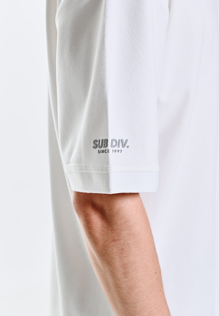 Men Short-Sleeve Oversized Polo Tee - White - 310224