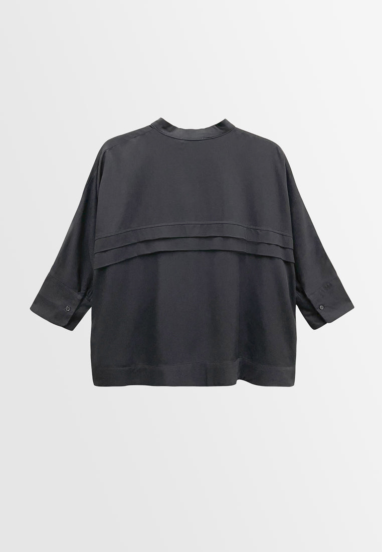 Women Oversized Blouse - Black - S3W646