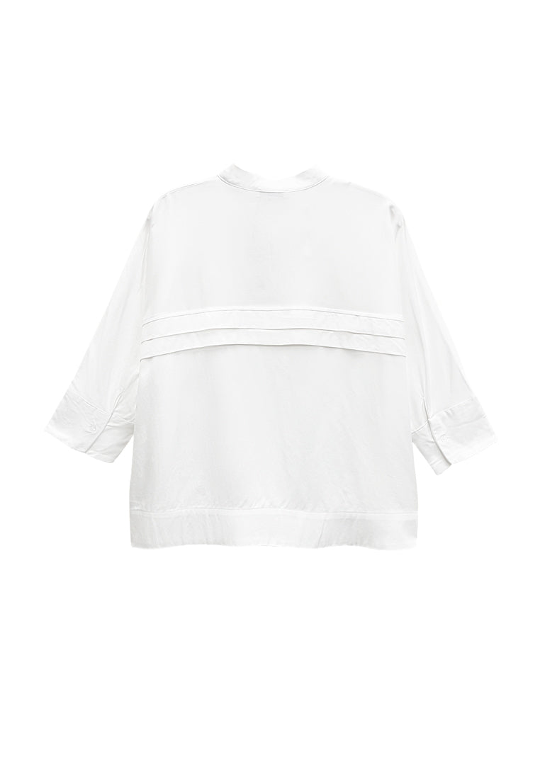 Women Oversized Blouse - White - S3W645