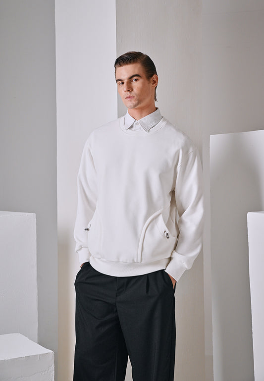 Men Long-Sleeve Sweatshirt - White - 410010