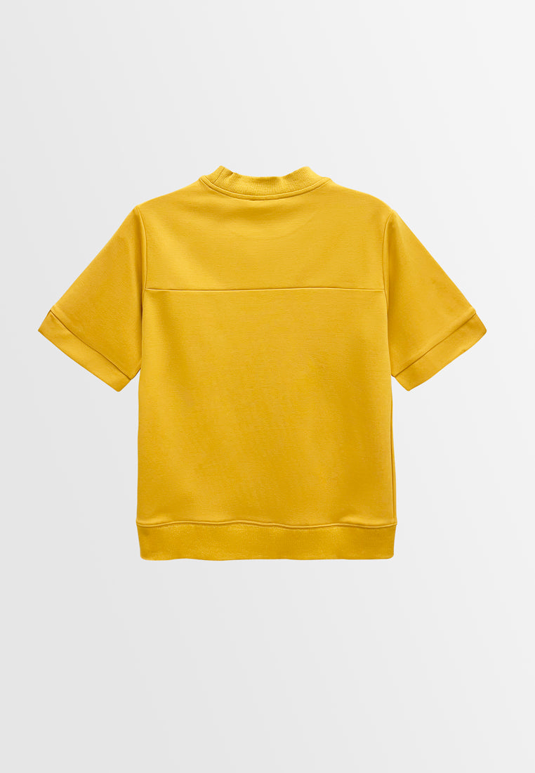 Women Short-Sleeve Sweatshirt - Yellow - M3W756