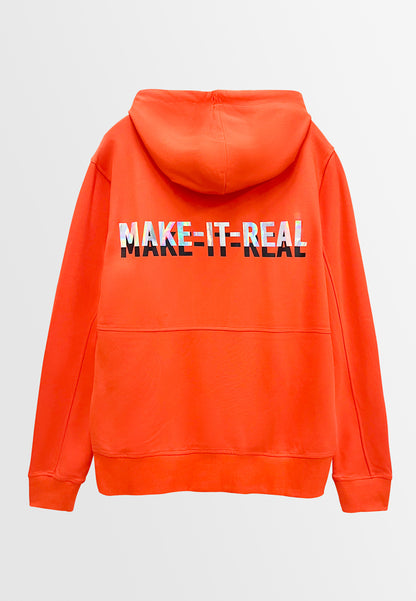 Men Long-Sleeve Oversized Sweatshirt Hoodies - Orange - S3M742