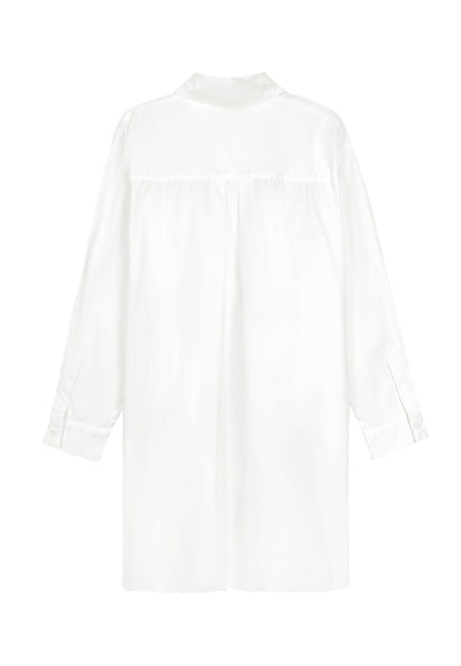 Women Oversized Long-Sleeve Blouse - White - 410081