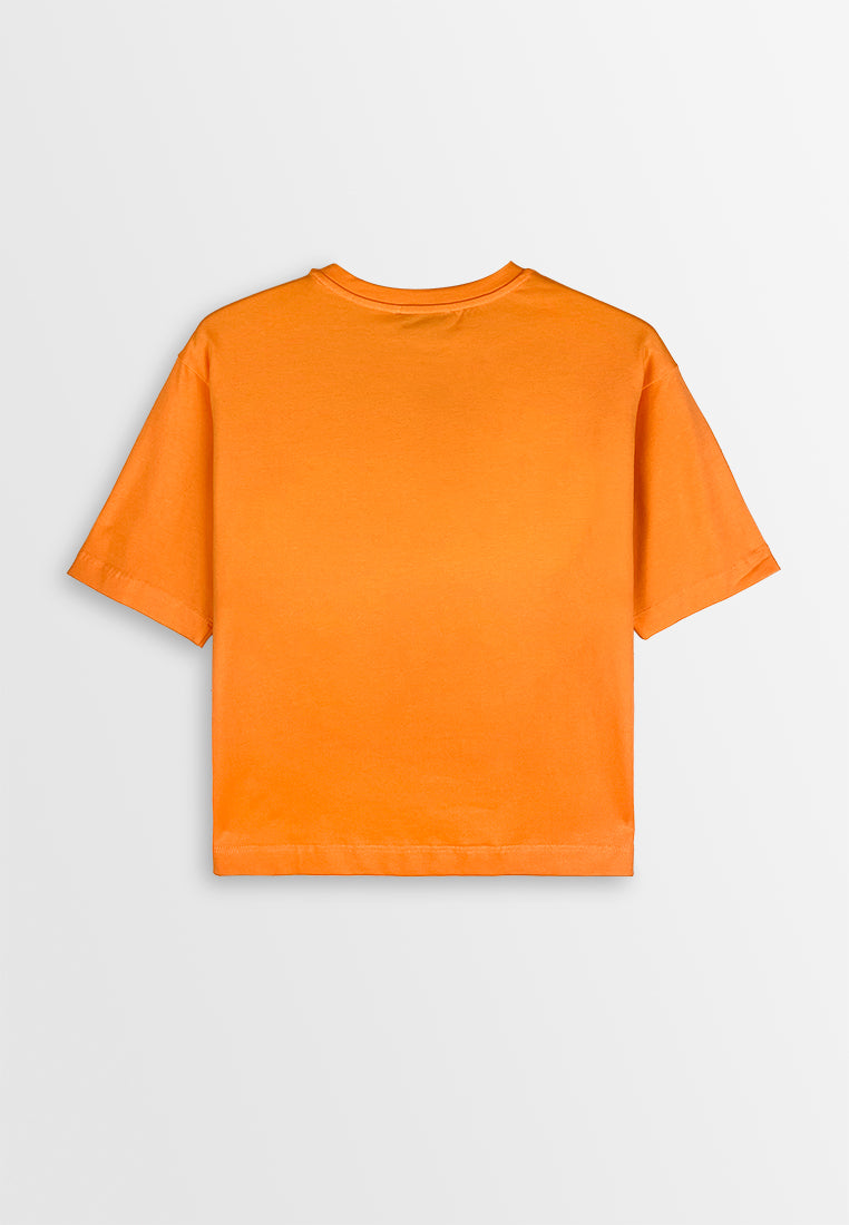 Women Short-Sleeve Fashion Tee - Orange - 410404