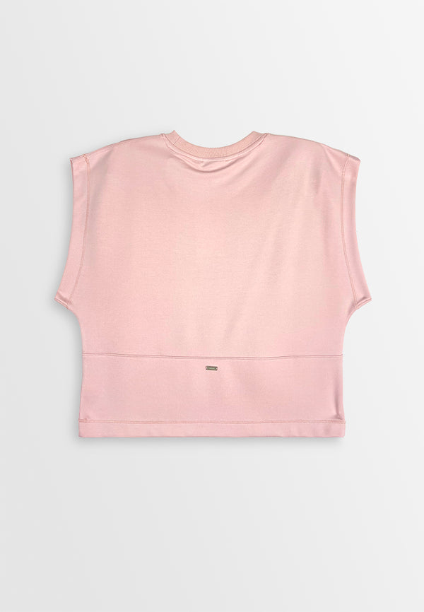 Women Sleeveless Fashion Tee - Pink - 410470