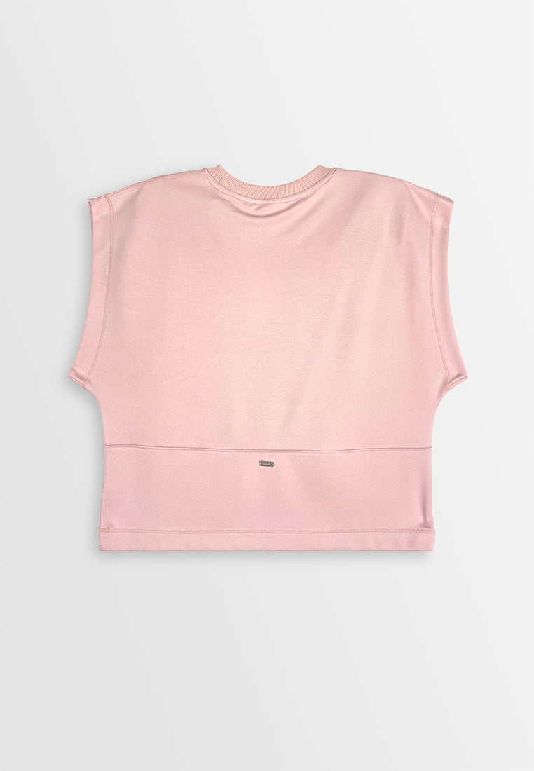 Women Sleeveless Fashion Tee - Pink - 410470