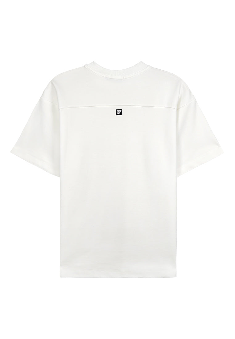 Men Oversized T-Shirt Short Sleeve - White - 310201