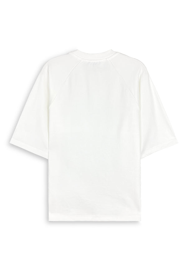 Men Oversized T-Shirt Short Sleeve - White - 410404