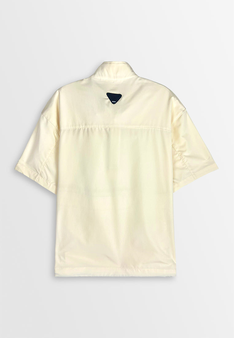 Men Oversized Short-Sleeve Sweatshirt - Cream - 410447