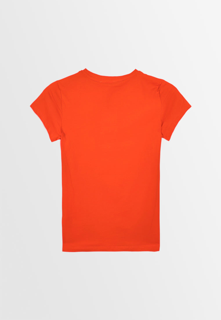 Women Short-Sleeve Basic Tee - Orange - M3W692