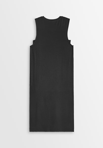 Women Sleeveless Maxi Dress - Black - 410258