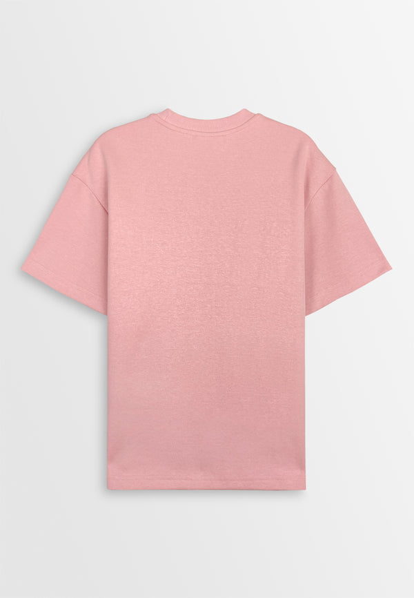 Men Oversized T-Shirt Short Sleeve - Pink - 410403