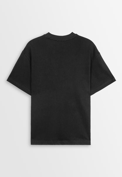 Men Oversized T-Shirt Short Sleeve - Black - 410364