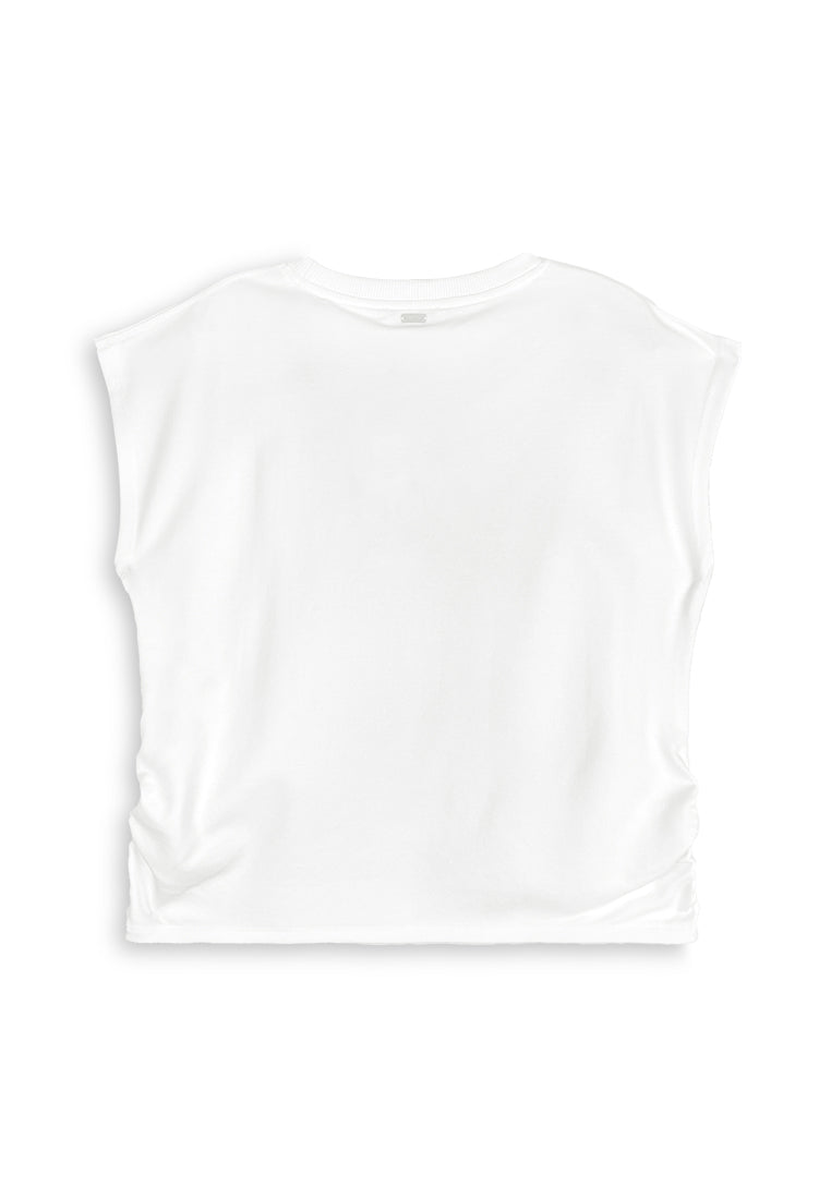 Women Sleeveless Fashion Tee - White - 410472