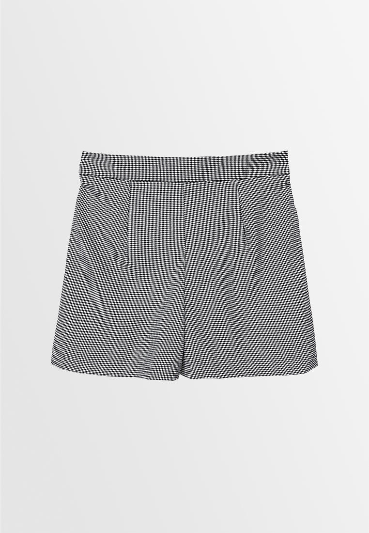 Women Houndstooth Skort - Dark Grey - S3W612