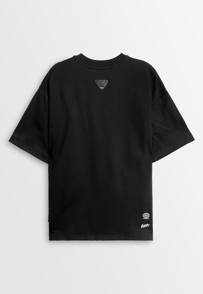 Men Oversized T-Shirt Short Sleeve - Black - 410439