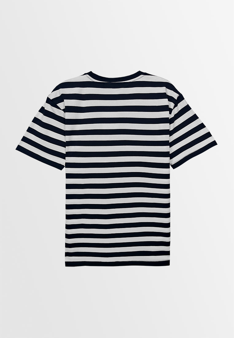 Men Short-Sleeve Striped Graphic Tee - Black - M3M836