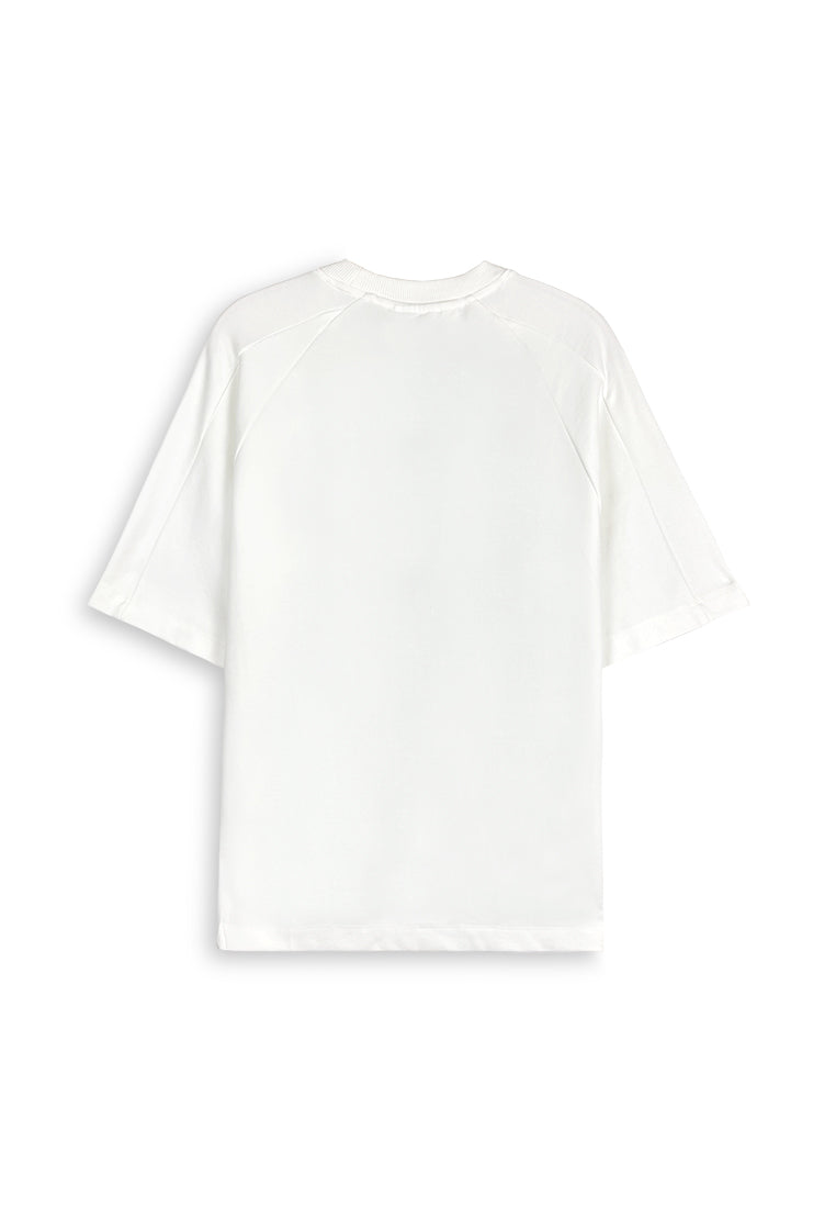 Men Oversized T-Shirt Short Sleeve - White - 410327