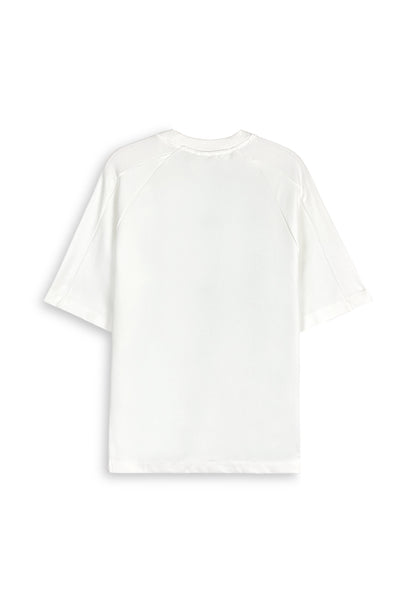 Men Oversized T-Shirt Short Sleeve - White - 410327