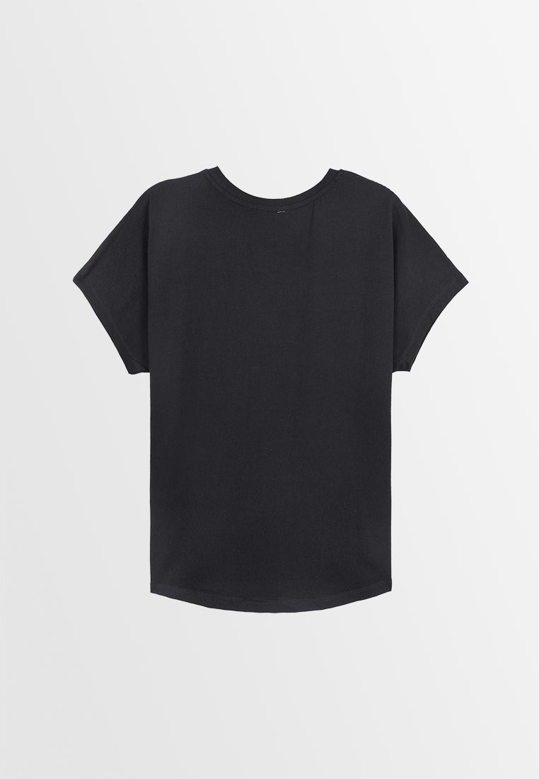 Women Short-Sleeve Basic Tee - Black - 310219