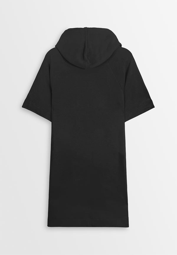 Women Sweatshirt Hoodies Dress - Black - 410359