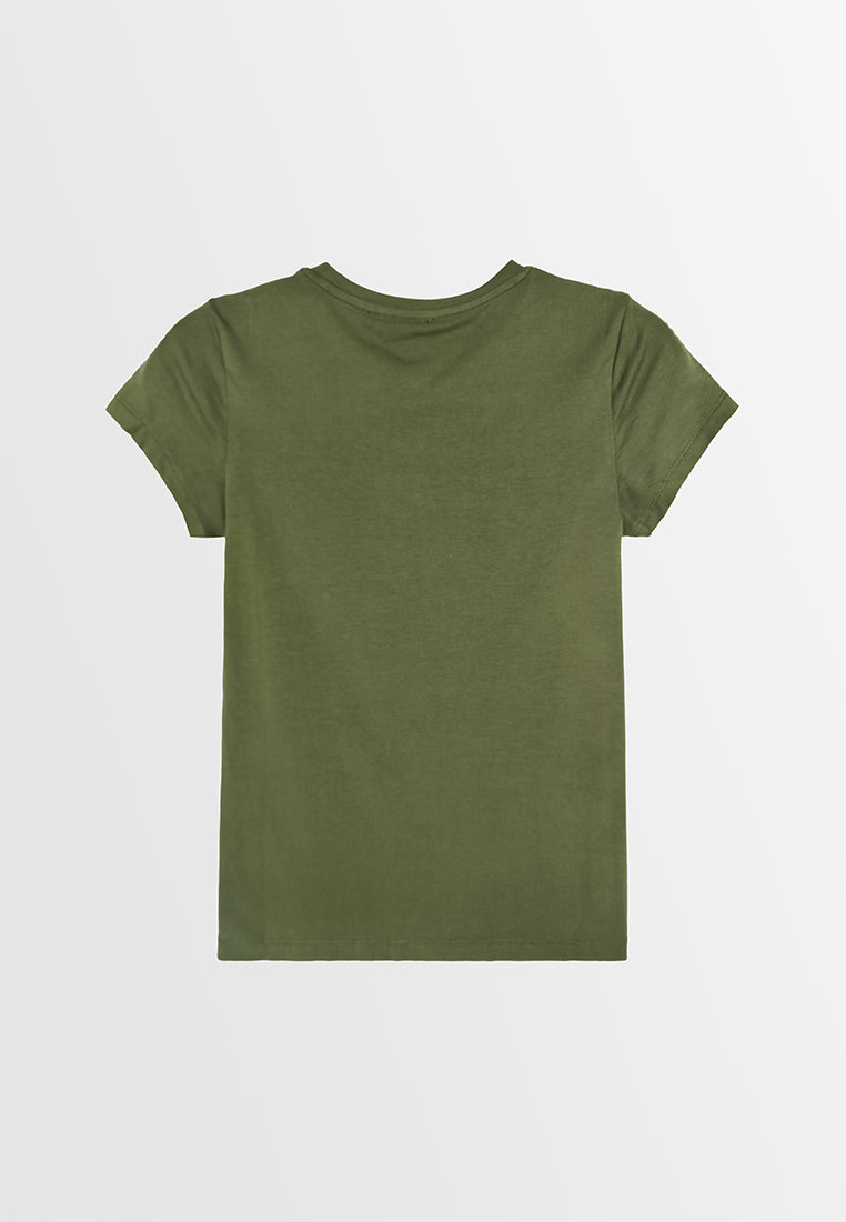 Women Short-Sleeve Graphic Tee - Dark Green - 410120