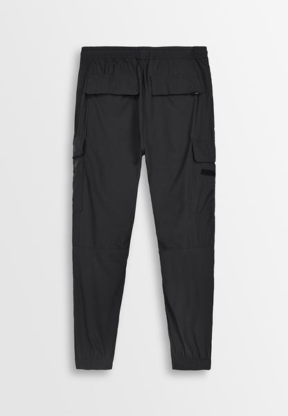 Men Woven Long Jogger - Black - 410055