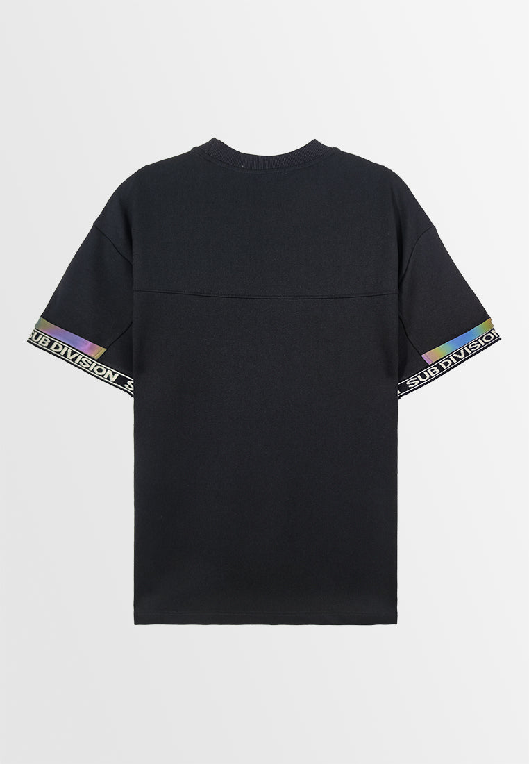 Men Oversized T-Shirt Short Sleeve - Black - 310010