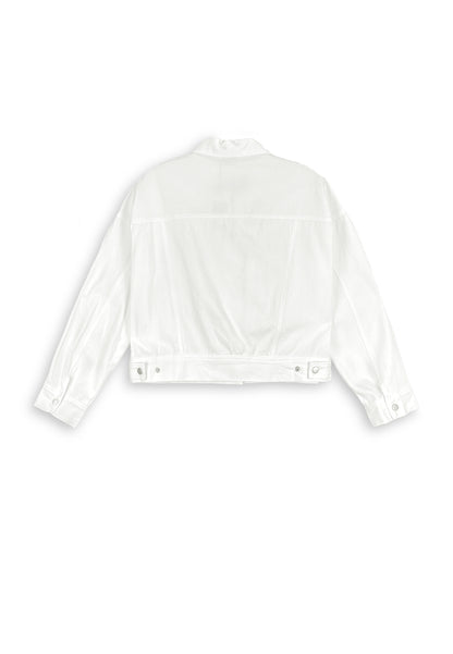 Women Oversized Denim Jacket - White - 410261