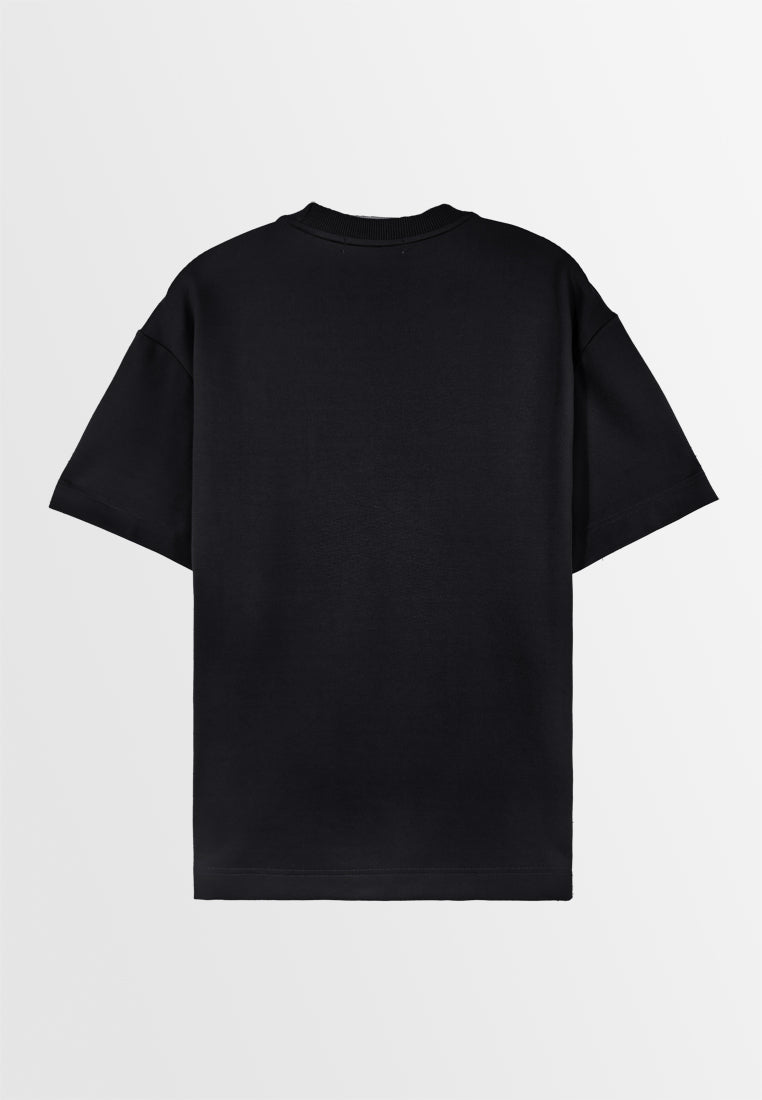 Men Oversized T-Shirt Short Sleeve - Black - 310014