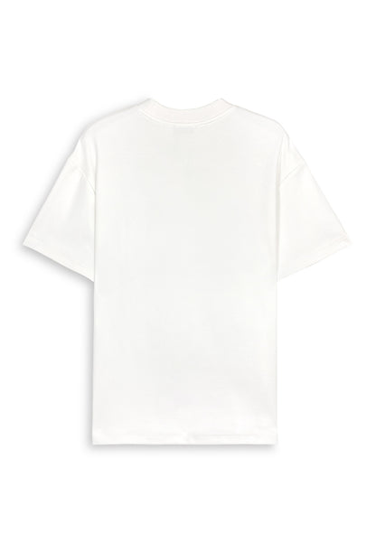 Men Oversized T-Shirt Short Sleeve - White - 410359