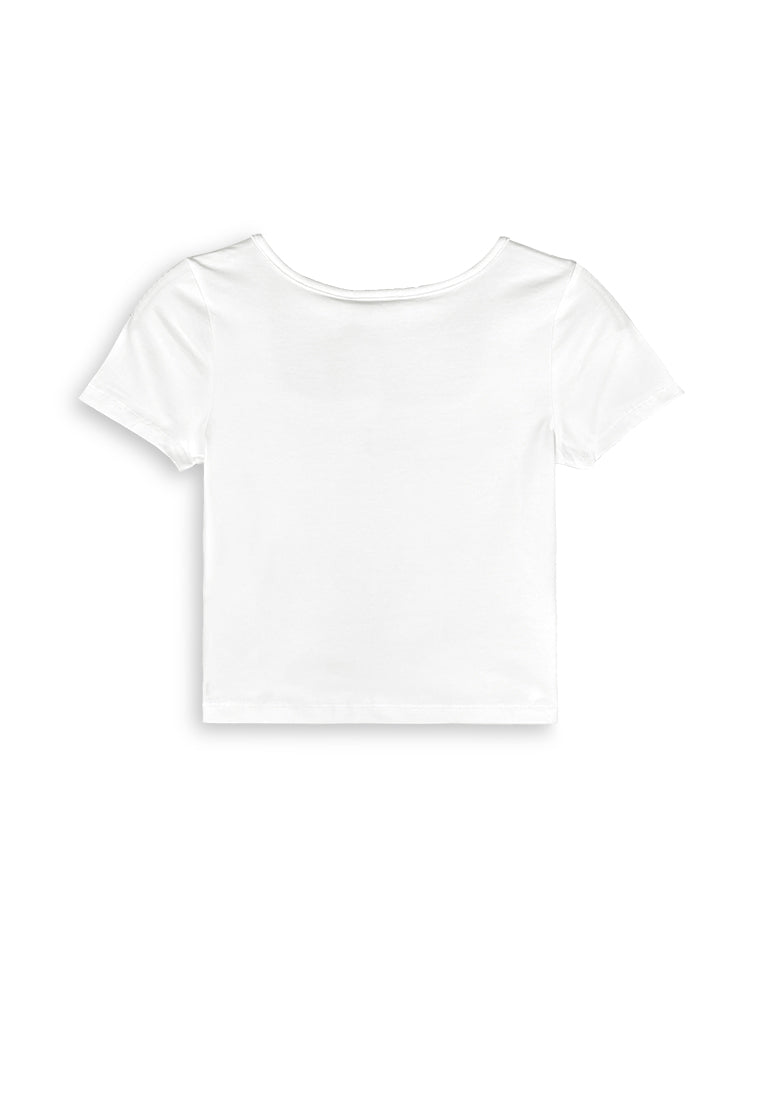 Women Square Neck Crop Top - White - 410381