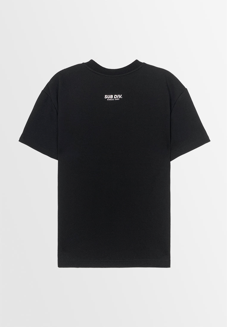 Men Oversized T-Shirt Short Sleeve - Black - 310194