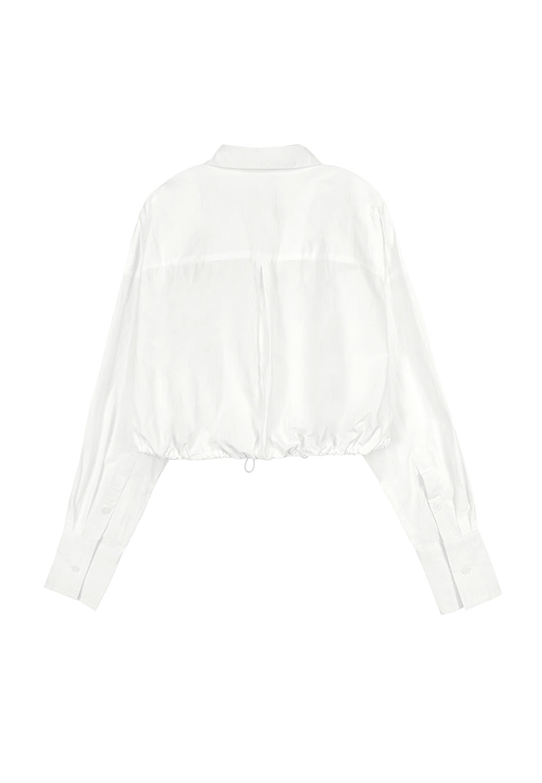 Women Long-Sleeve Blouse - White - 310033