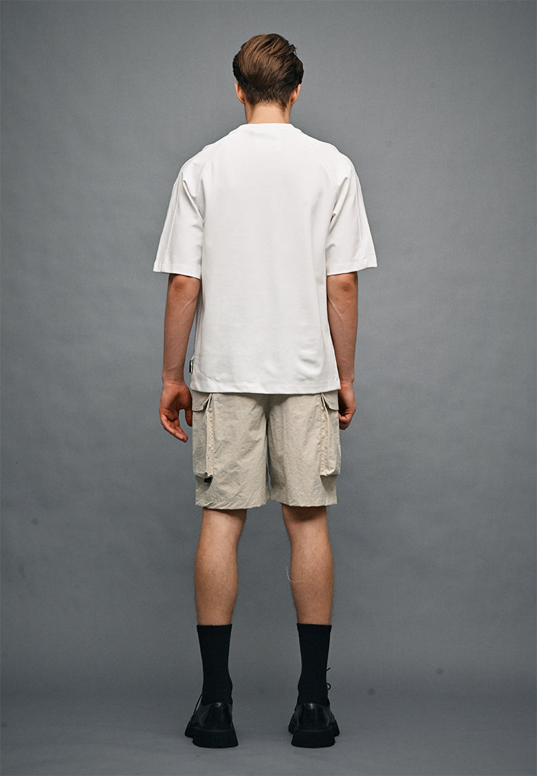 Men Oversized T-Shirt Short Sleeve - White - 410327