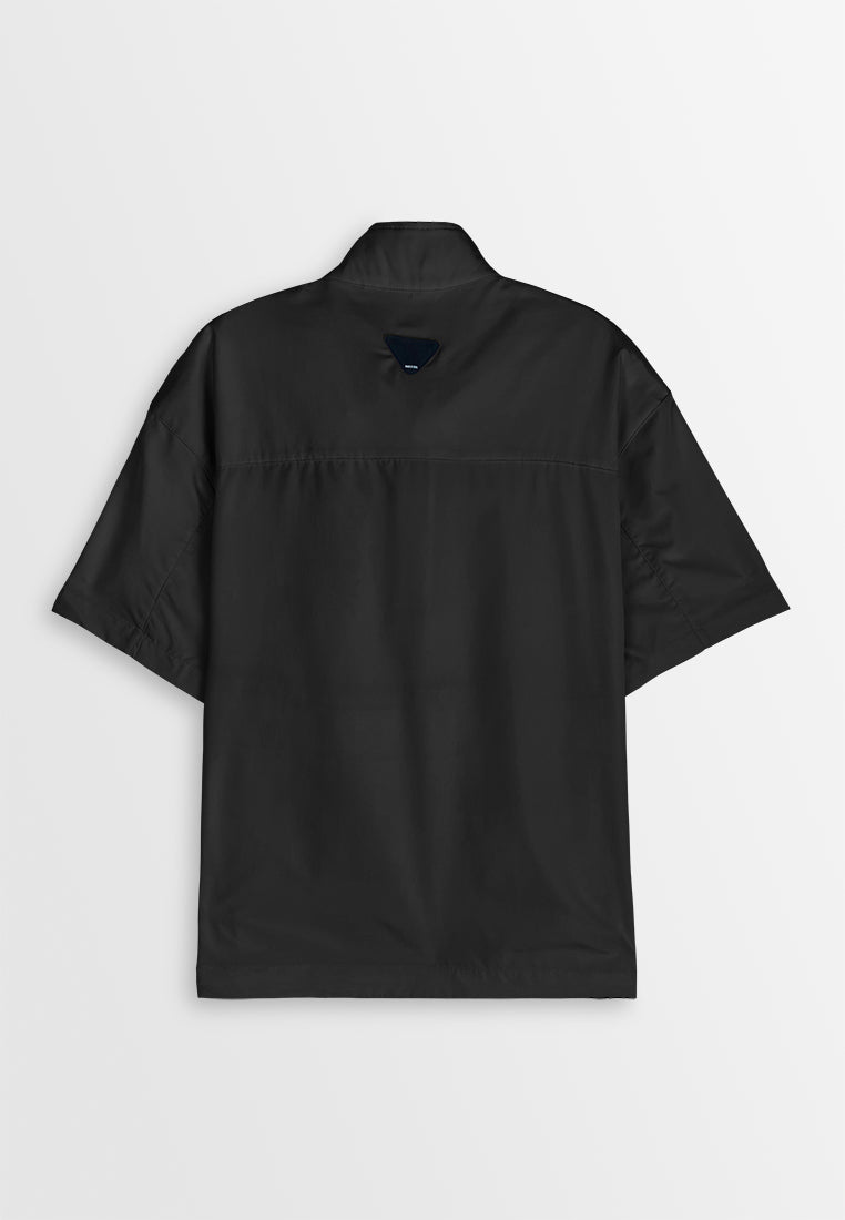 Men Oversized Short-Sleeve Sweatshirt - Black - 410448