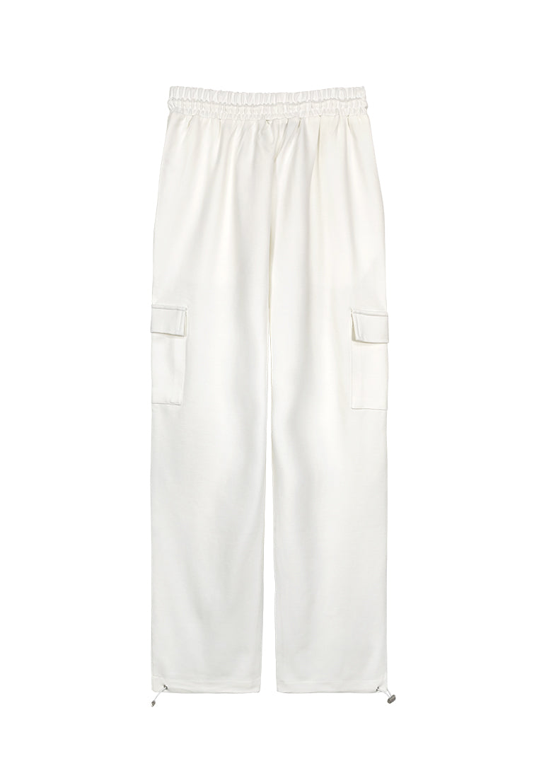 Women Long Cargo Pants - White - 410018