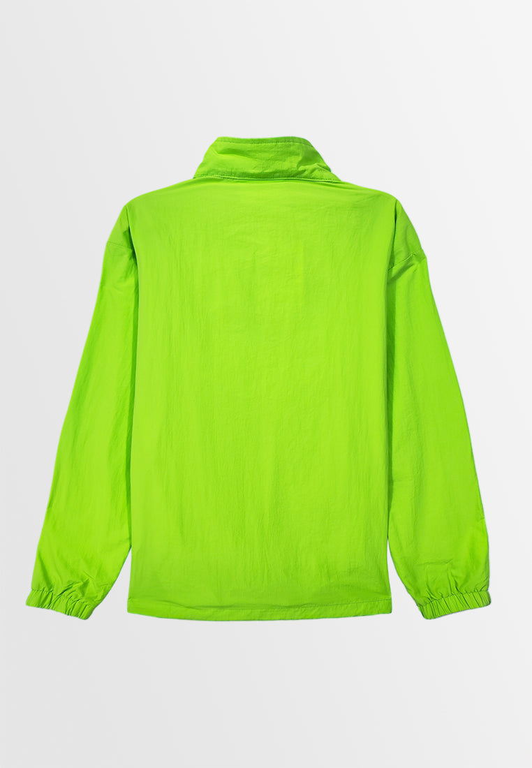 Men Nylon Bomber Jacket - Neon Green - H2M720