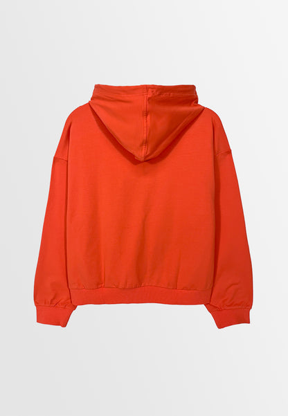 Women Long-Sleeve Sweatshirt Hoodies - Orange - M3W767