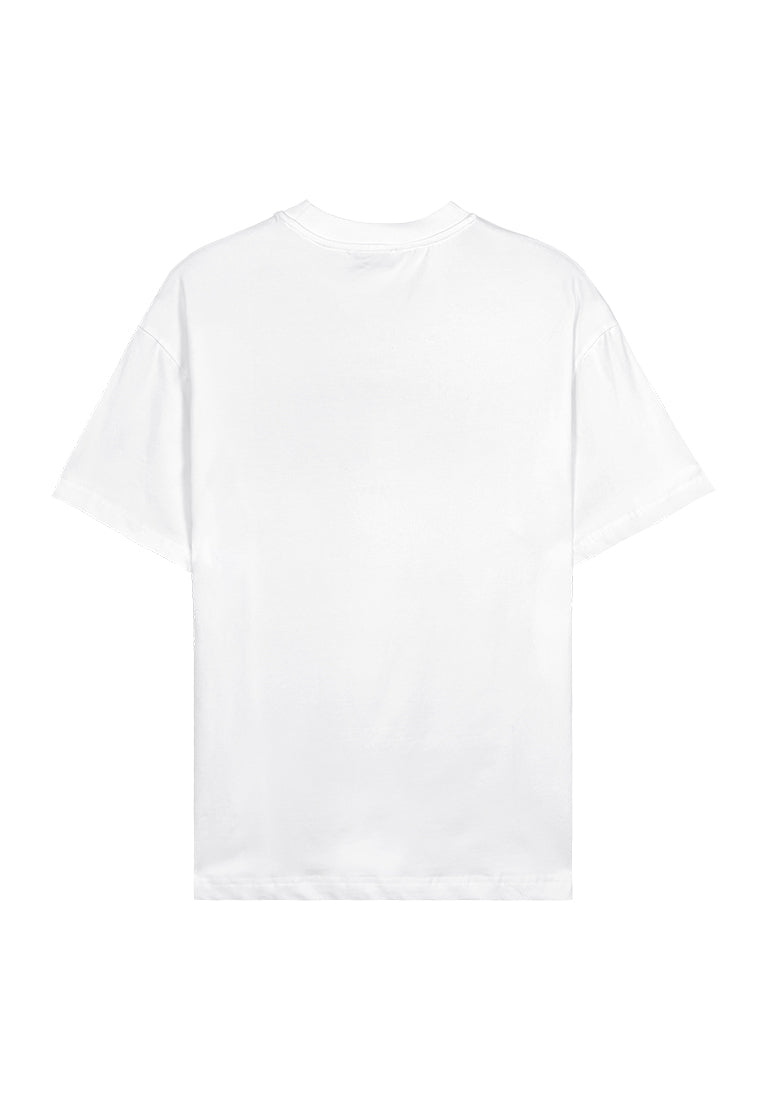 Men Oversized T-Shirt Short Sleeve - White - 310065