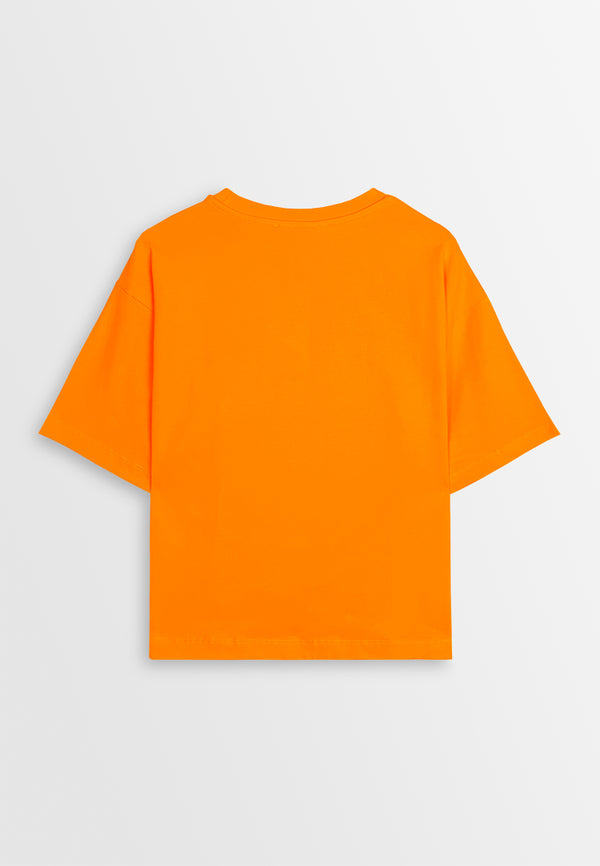 Women Short-Sleeve Fashion Tee - Orange - 410410