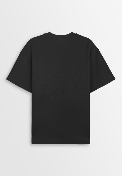 Men Oversized T-Shirt Short Sleeve - Black - 410402